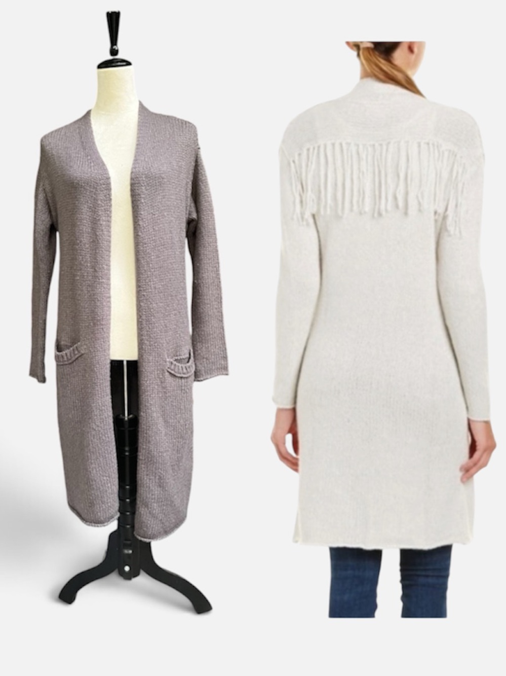 Velvet by Graham & Spencer Alpaca Wool Fringe Duster Cardigan Small